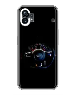 Чехол для Nothing Phone 1 с картинкой «Салон Audi — руль»