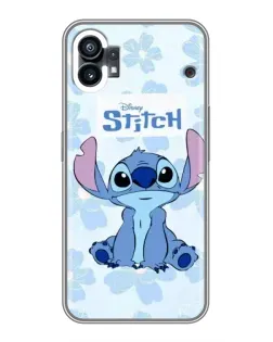 Чехол для Nothing Phone 1 с картинкой «Stitch среди цветов»