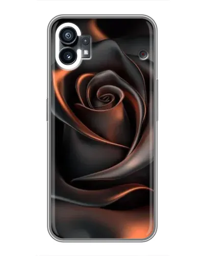 Чехол для Nothing Phone 1 с картинкой «Шелковая черная роза»