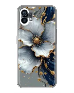 Чохол для Nothing Phone 1 з картинкою «Біла квітка та золотий флюїд»