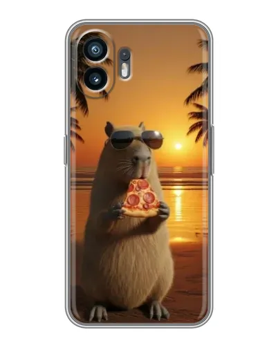 Чехол для Nothing Phone 2 с картинкой «Капибара с пиццей» Чехол для Nothing Phone 2 с картинкой «Капибара с пиццей»