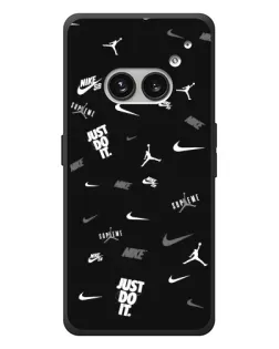 Чехол для Nothing Phone (2a) Plus с картинкой «Nike Black Pattern»
