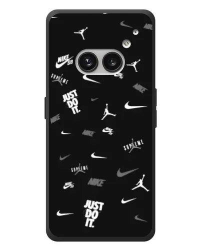 Чехол для Nothing Phone (2a) Plus с картинкой «Nike Black Pattern»