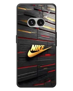 Чехол для Nothing Phone (2a) Plus с картинкой «Золотой Nike на металле»