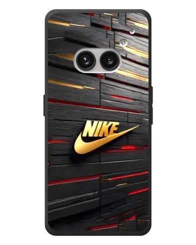 Чехол для Nothing Phone (2a) Plus с картинкой «Золотой Nike на металле»