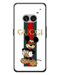 Чехол для Nothing Phone (2a) Plus с картинкой «Микки Маус Gucci — полосы»