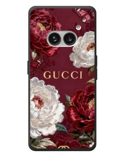 Чехол для Nothing Phone (2a) Plus с картинкой «Gucci — бордовые розы»