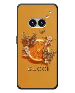 Чехол для Nothing Phone (2a) Plus с картинкой «Gucci — золотые бабочки»