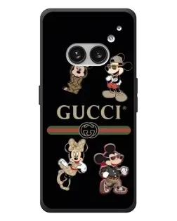 Чехол для Nothing Phone (2a) Plus с картинкой «Gucci — герои Disney и монограмма»