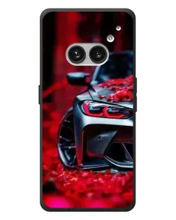 Чехол для Nothing Phone (2a) Plus с картинкой «Спортивная BMW и цветы»