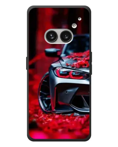 Чехол для Nothing Phone (2a) Plus с картинкой «Спортивная BMW и цветы»