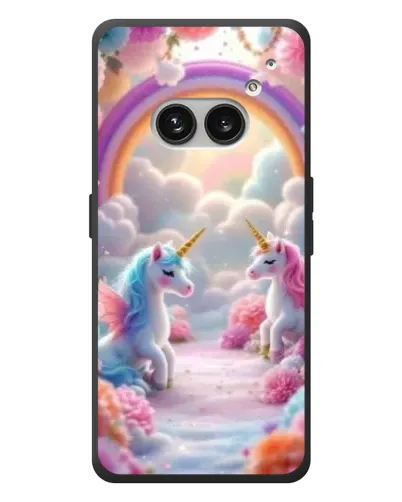 Чехол для Nothing Phone (2a) Plus с картинкой «Радуга и единороги»