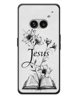 Чехол для Nothing Phone (2a) Plus с картинкой «Цветы и Библия»