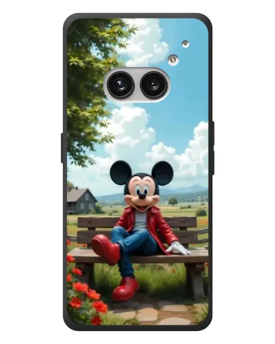 Чехол для Nothing Phone (2a) Plus с картинкой «Микки на скамейке»