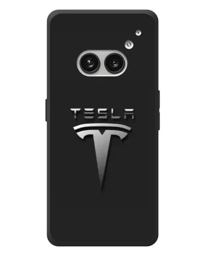 Чехол для Nothing Phone (2a) Plus с картинкой «Стальной логотип Tesla»