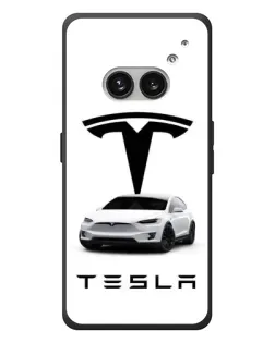 Чехол для Nothing Phone (2a) Plus с картинкой «Tesla White Style»