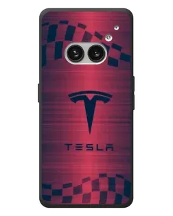 Чехол для Nothing Phone (2a) Plus с картинкой «Тесла красный карбон»