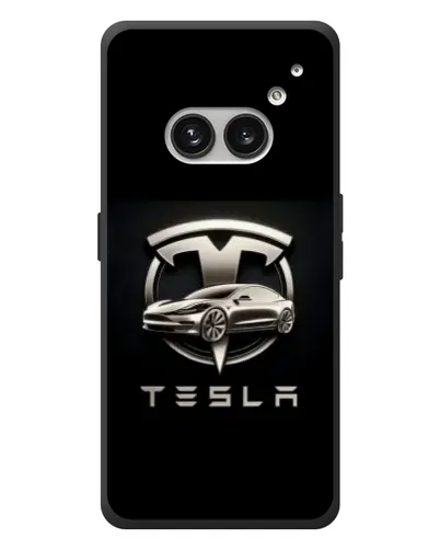 Чехол для Nothing Phone (2a) Plus с картинкой «Tesla — серебристое авто»