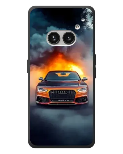 Чехол для Nothing Phone (2a) Plus с картинкой «Audi в огненном дыму»