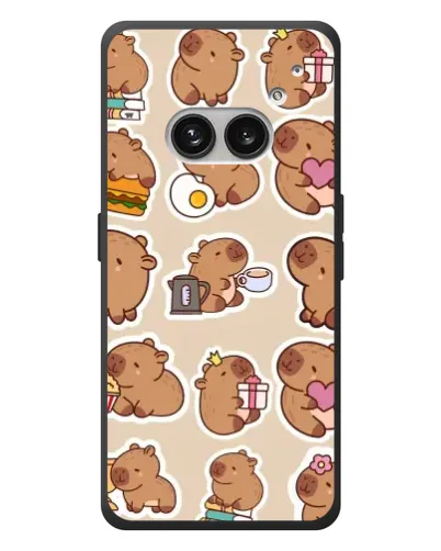 Чехол для Nothing Phone (2a) Plus с картинкой «Капибары паттерн»