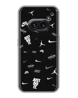 Чохол для Nothing Phone 2a з картинкою «Nike Black Pattern»