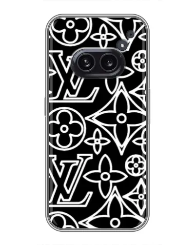 Чохол для Nothing Phone 2a з картинкою «Чорно-білий візерунок LV»