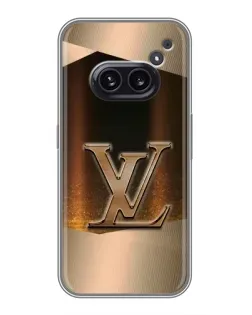 Чохол для Nothing Phone 2a з картинкою «LV — золоте сяйво»