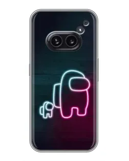 Чехол для Nothing Phone 2a с картинкой «Among Us неон-арт»