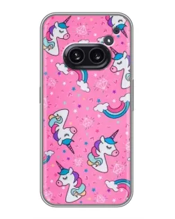 Чехол для Nothing Phone 2a с картинкой «Unicorn паттерн розовый»