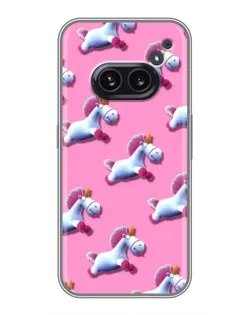 Чехол для Nothing Phone 2a с картинкой «Единороги на розовом»