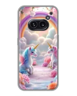 Чехол для Nothing Phone 2a с картинкой «Радуга и единороги»
