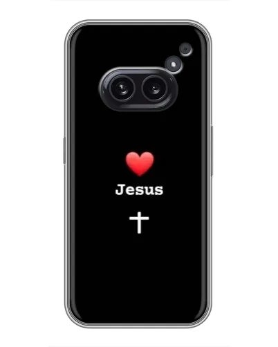 Чехол для Nothing Phone 2a с картинкой «Сердце - Jesus» Чехол для Nothing Phone 2a с картинкой «Сердце - Jesus»