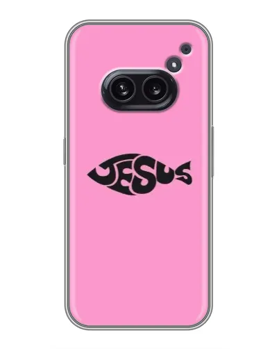 Чехол для Nothing Phone 2a с картинкой «Розовый символ Jesus» Чехол для Nothing Phone 2a с картинкой «Розовый символ Jesus»