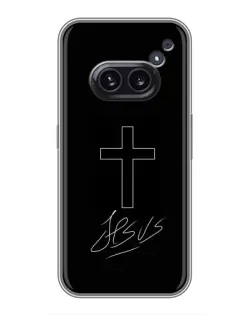 Чехол для Nothing Phone 2a с картинкой «Графический крест Jesus»