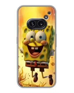 Чехол для Nothing Phone 2a с картинкой «Губка Боб прыгает»