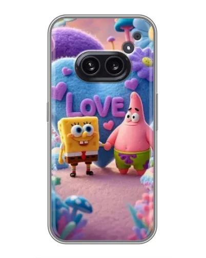 Чехол для Nothing Phone 2a с картинкой «Губка Боб Патрик»