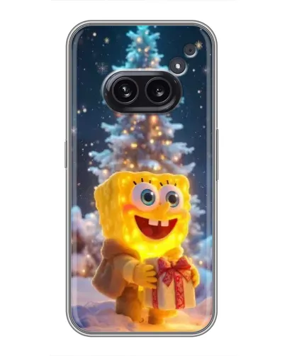 Чехол для Nothing Phone 2a с картинкой «Рождественский Спанч Боб»