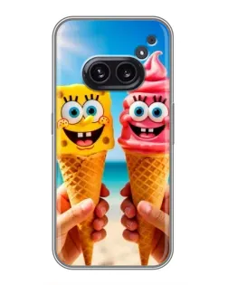 Чехол для Nothing Phone 2a с картинкой «Спанч Боб мороженое»