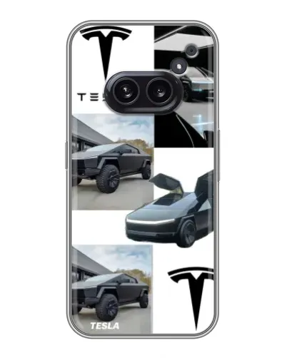 Чохол для Nothing Phone 2a з картинкою «Колаж Cybertruck Tesla»