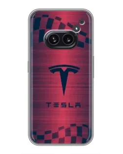 Чохол для Nothing Phone 2a з картинкою «Тесла червоний карбон»