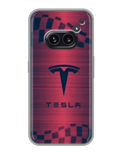 Чохол для Nothing Phone 2a з картинкою «Тесла червоний карбон»