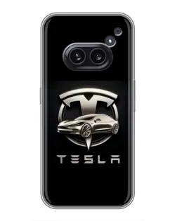 Чохол для Nothing Phone 2a з картинкою «Tesla — срібне авто»