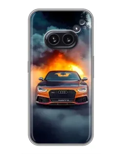 Чохол для Nothing Phone 2a з картинкою «Audi у вогняному диму»