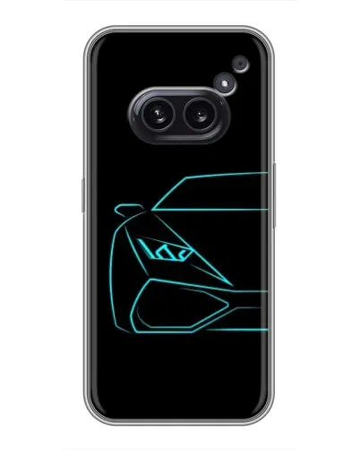 Чехол для Nothing Phone 2a с картинкой «Голубой силуэт Lamborghini» Чехол для Nothing Phone 2a с картинкой «Голубой силуэт Lamborghini»
