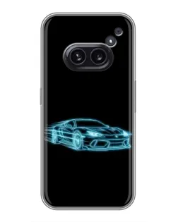 Чохол для Nothing Phone 2a з картинкою «Неоновий контур Lamborghini»