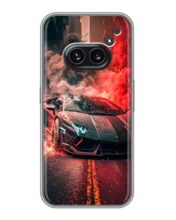 Чохол для Nothing Phone 2a з картинкою «Lamborghini червоний дим»