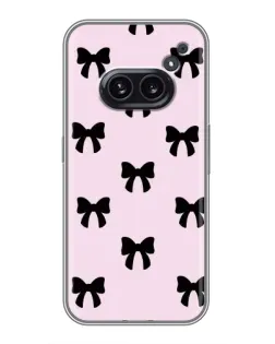 Чехол для Nothing Phone 2a с картинкой «Черные банты Coquette»