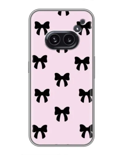 Чехол для Nothing Phone 2a с картинкой «Черные банты Coquette»