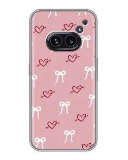Чехол для Nothing Phone 2a с картинкой «Сердца и банты»