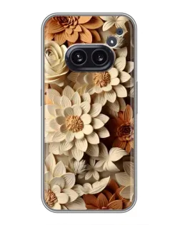 Чохол для Nothing Phone 2a з картинкою «Бежевий флористичний декор»
